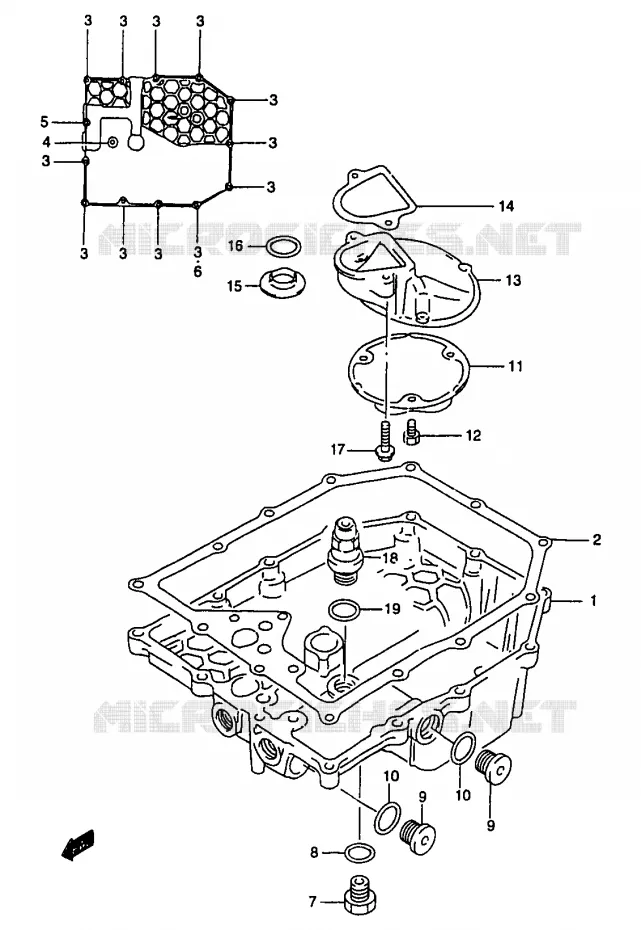 OIL PAN Suzuki MOTO 1200 BANDIT 2000  GSF1200SY(T/V/W/X/Y)