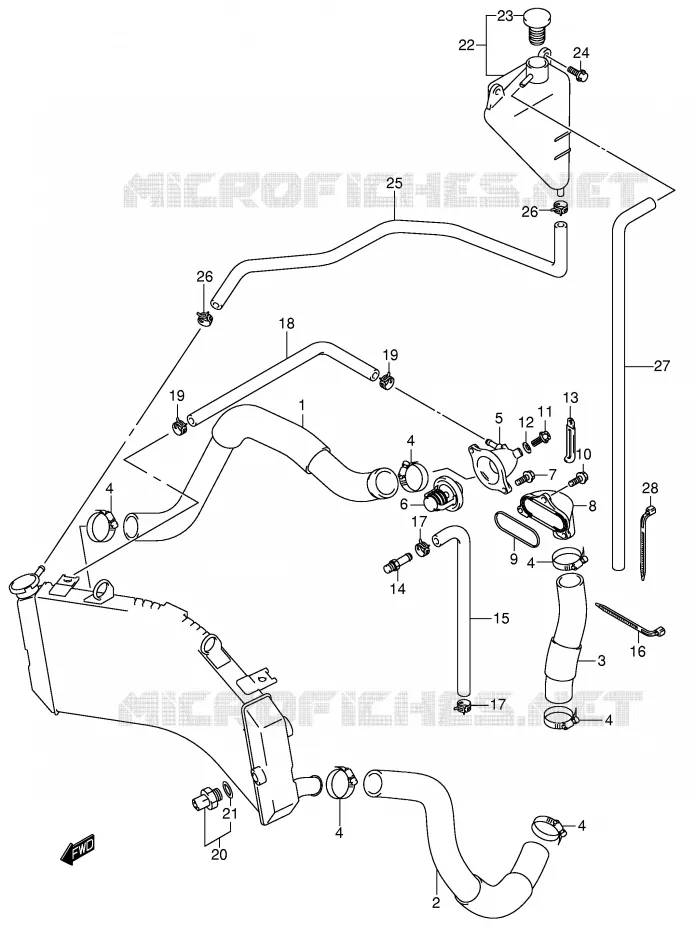RADIATOR HOSE - EXPANSION TANK Suzuki MOTO 600 GSX-R 2003  GSX-R600UZK3(E2)