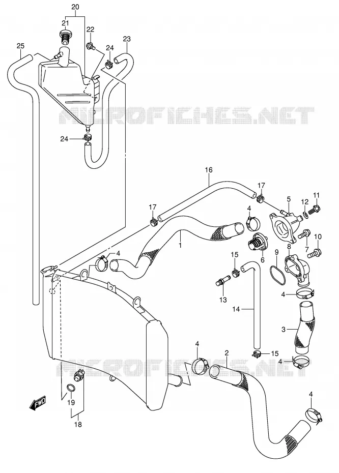 RADIATOR HOSE - EXPANSION TANK Suzuki MOTO 750 GSX-R 2005  GSX-R750U2XK5(E2)