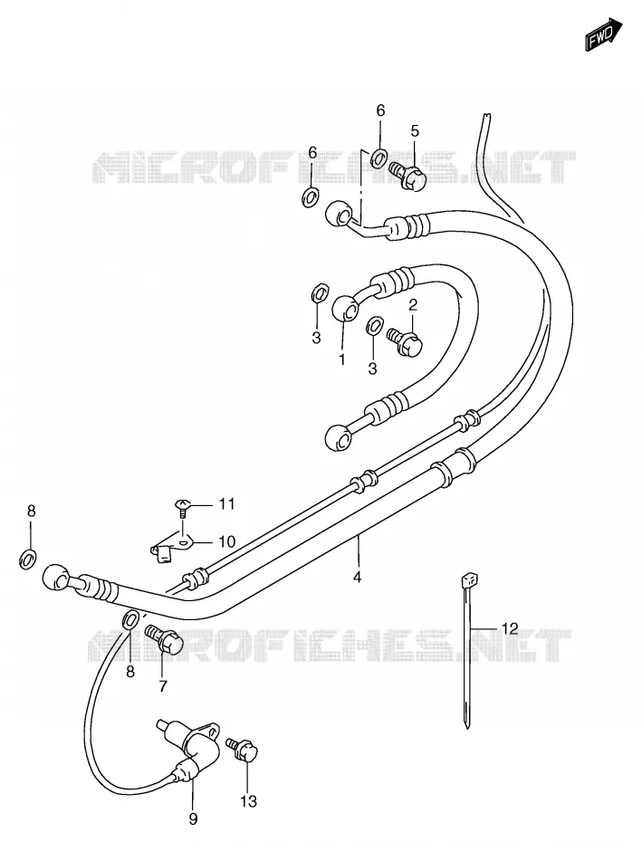 REAR BRAKE HOSE (GSF1200SAV/SAW/SAX/SAY) Suzuki MOTO 1200 BANDIT 2000  GSF1200SAY(E2)