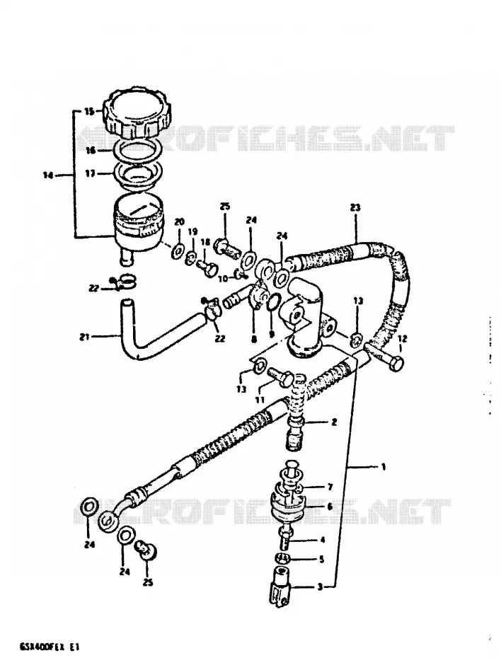 REAR BRAKE MASTER CYLINDER (E2, E22) Suzuki MOTO 400 GSX 1981  GSX400FEX