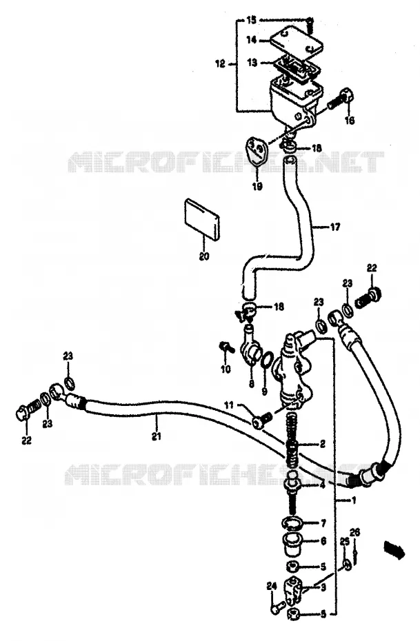 REAR BRAKE MASTER CYLINDER Suzuki MOTO 1100 GSX-R 1992  GSX-R1100 N (M/N)