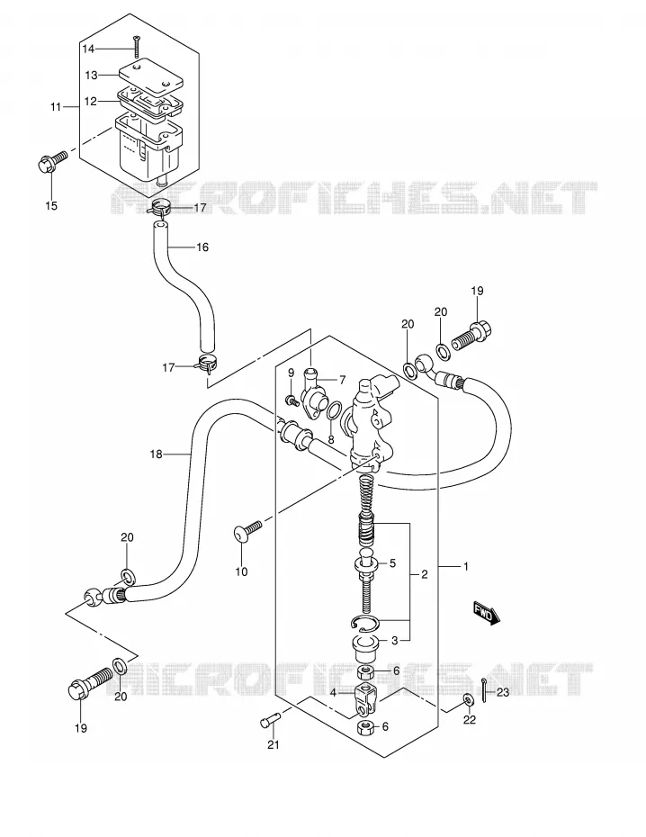 REAR BRAKE MASTER CYLINDER Suzuki MOTO 1200 BANDIT 2003  GSF1200K3(E2)