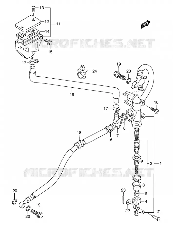 REAR BRAKE MASTER CYLINDER Suzuki MOTO 400 GSX-R 1993  GSX-R400RP(E30)