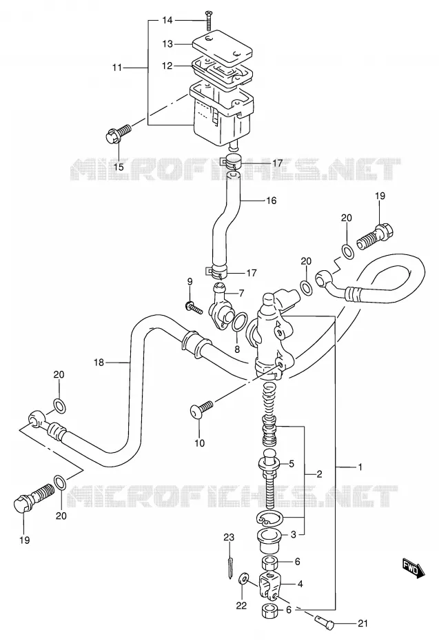 REAR BRAKE MASTER CYLINDER Suzuki MOTO 600 BANDIT 1995  GSF600US(E2)