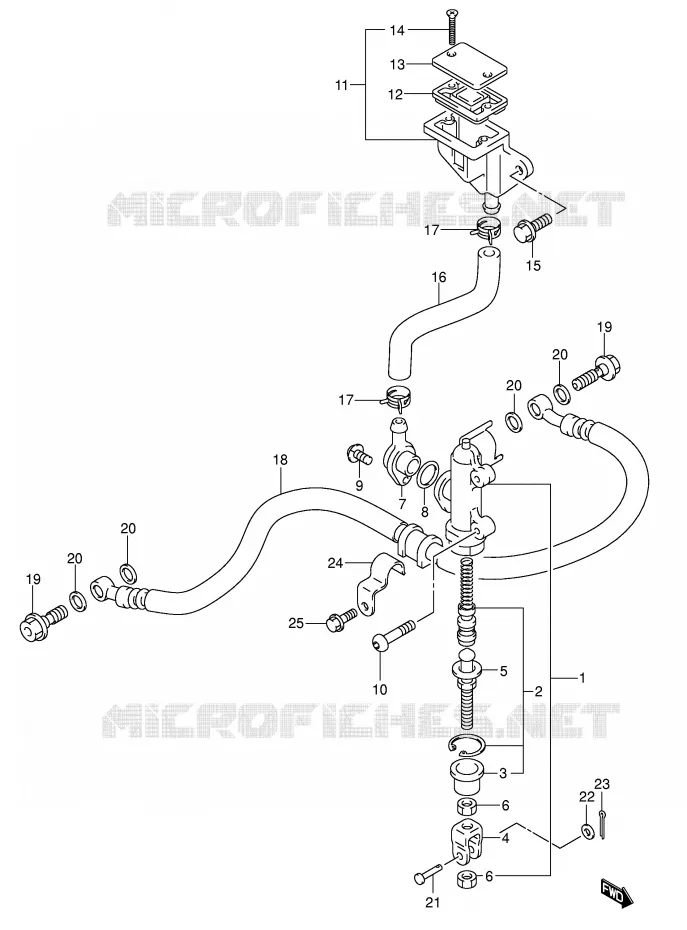 REAR BRAKE MASTER CYLINDER Suzuki MOTO 600 GSX-R 2003  GSX-R600K3(E2)