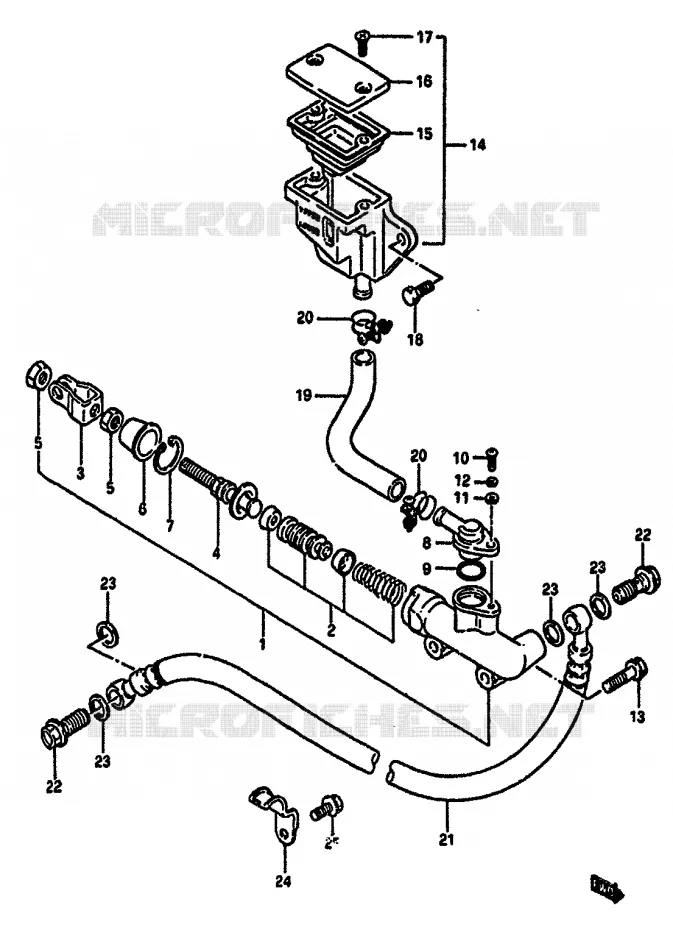 REAR BRAKE MASTER CYLINDER Suzuki MOTO 750 GSX-R 1986  GSX-750G(F/G/H) E34