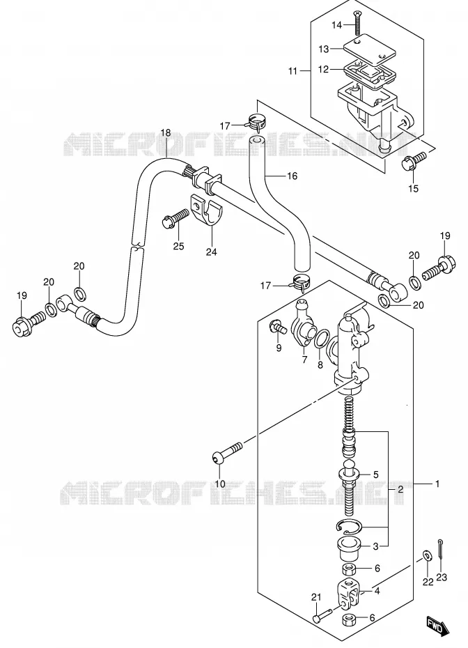 REAR BRAKE MASTER CYLINDER Suzuki MOTO 750 GSX-R 2004  GSX-R750U2K4(E2)
