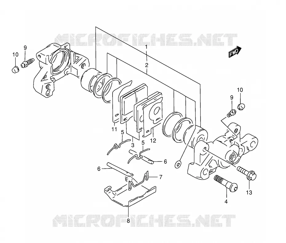 REAR CALIPER (GSF1200ST/SV/SW/SX/SY) Suzuki MOTO 1200 BANDIT 1998  GSF1200SW(E28)