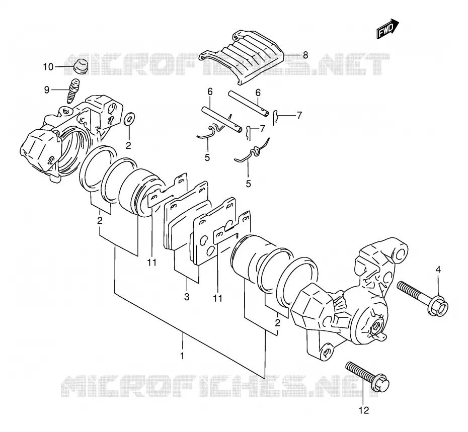REAR CALIPER (MODEL N/P/R/T/V) Suzuki MOTO 250 GSX 1992  GSX250FN(E24)