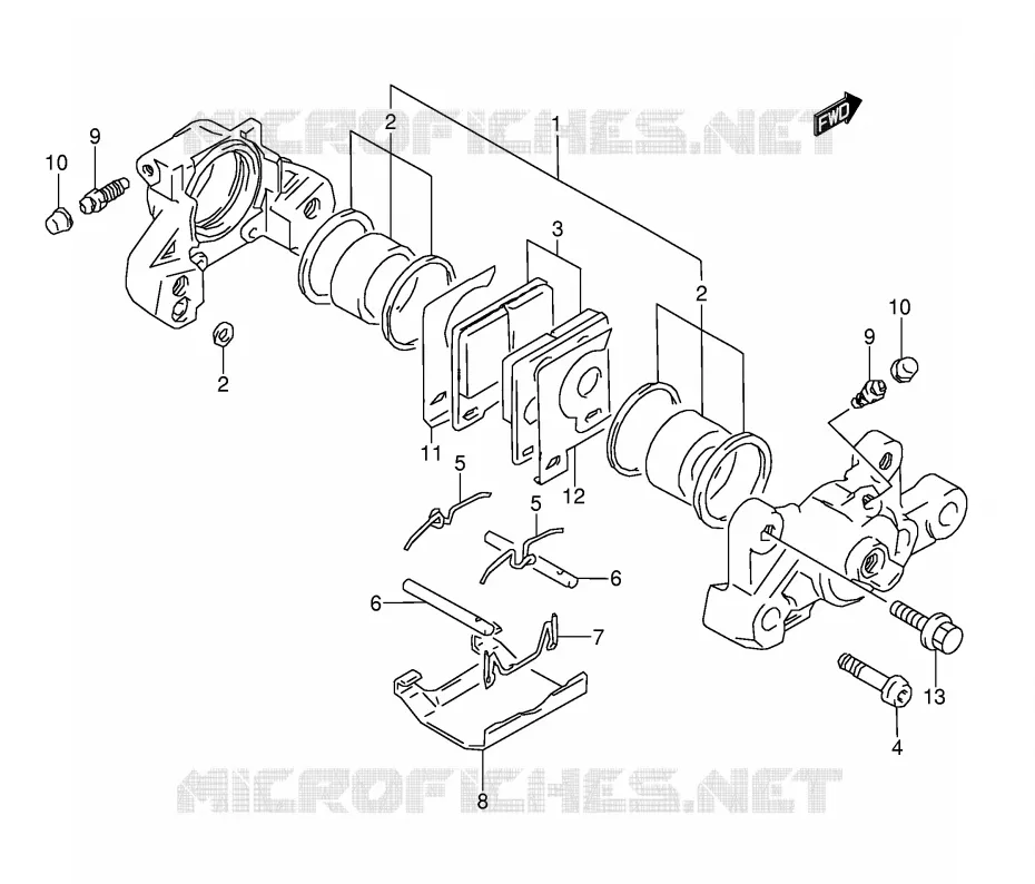 REAR CALIPER (MODEL S/T/V/W) Suzuki MOTO 1100 GSX-R 1998  GSX-R1100WW(E28)