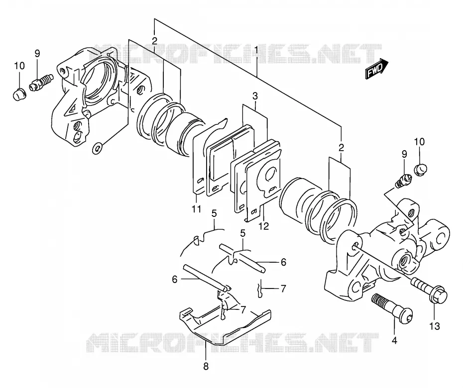 REAR CALIPER Suzuki MOTO 400 BANDIT 1997  GSF400VV(E30)