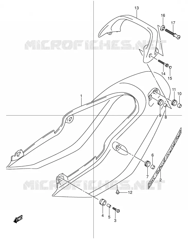 REAR FAIRING - SEAT COWL (GSF600SY/SUY) Suzuki MOTO 600 BANDIT 2002  GSF600SUK2(E2)