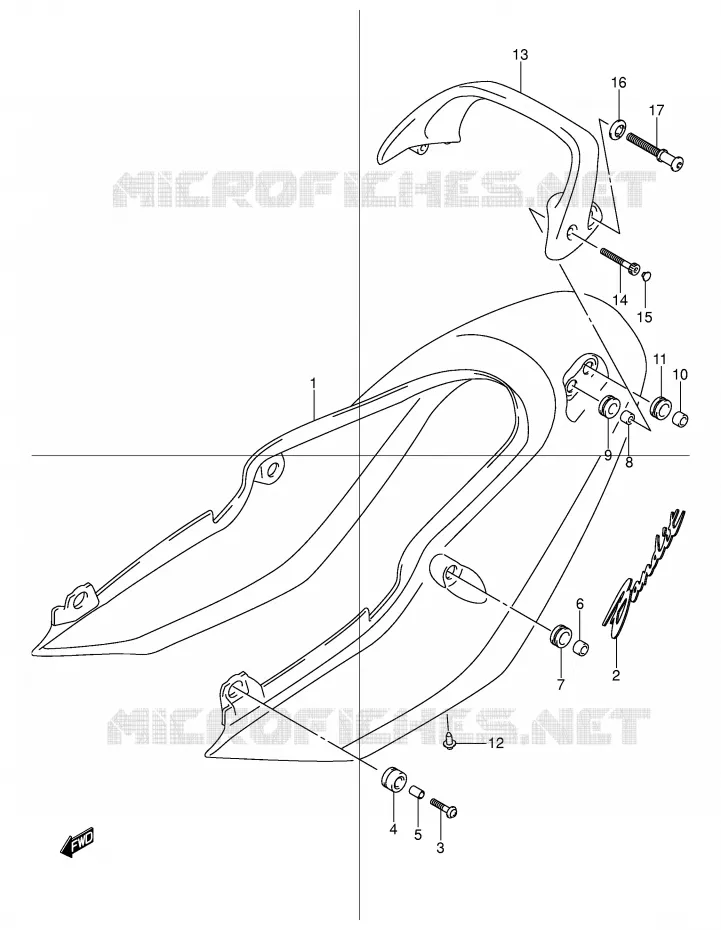 REAR FAIRING - SEAT COWL (GSF600Y/UY) Suzuki MOTO 600 BANDIT 2000  GSF600SY(E2)