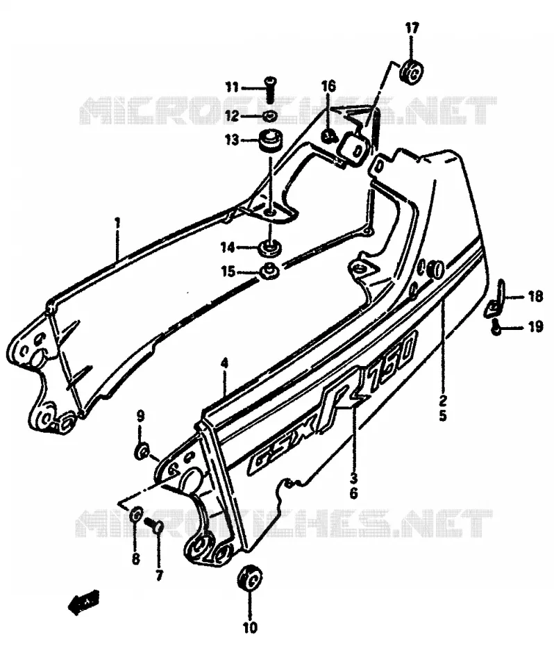 REAR FAIRING - SEAT COWL (MODEL H) Suzuki MOTO 750 GSX-R 1987  GSX-R750H(F/G/H)