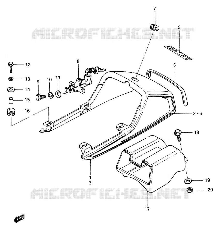 REAR FAIRING - SEAT COWL Suzuki MOTO 400 GSX 1983  GSX400FD