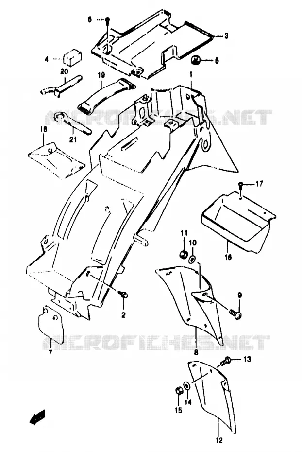 REAR FENDER (GSF1200SAV/SAW/SAX/SAY) Suzuki MOTO 1200 BANDIT 1996  GSF1200T/GSF1200ST