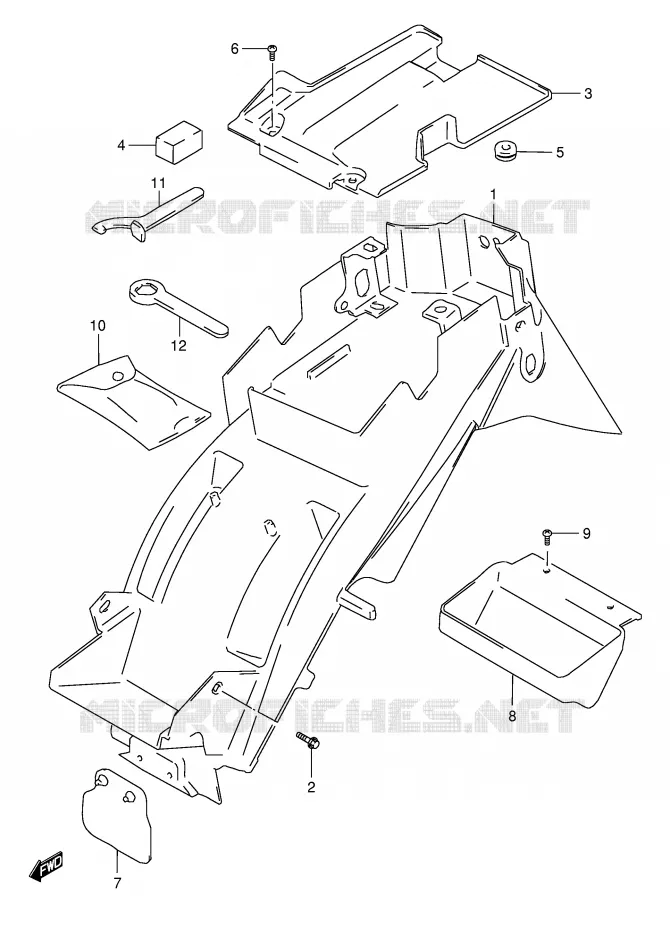 REAR FENDER (GSF1200SAV) Suzuki MOTO 1200 BANDIT 2000  GSF1200SY(E28)