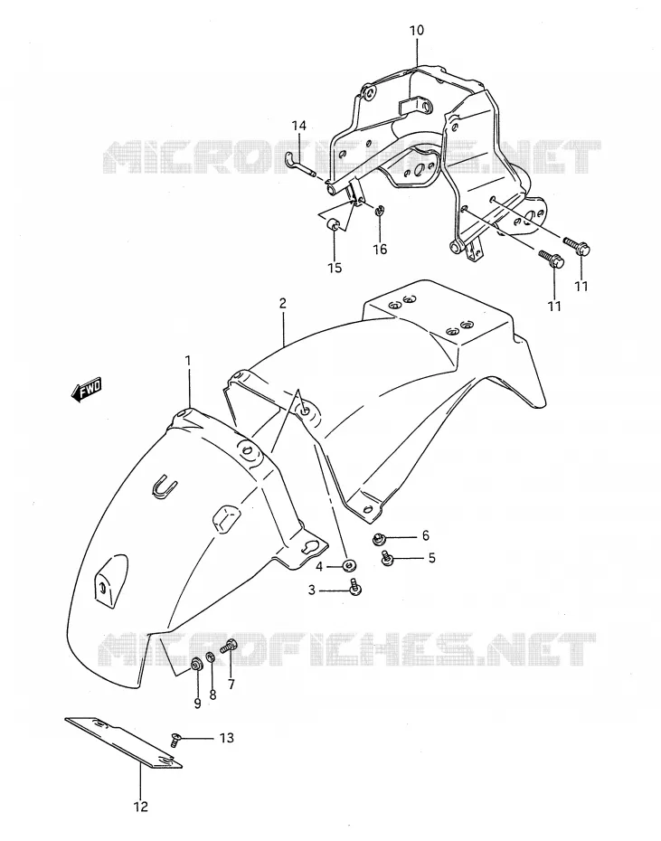 REAR FENDER Suzuki MOTO 1100 GSX-F 1991  GSX1100FM(E28)