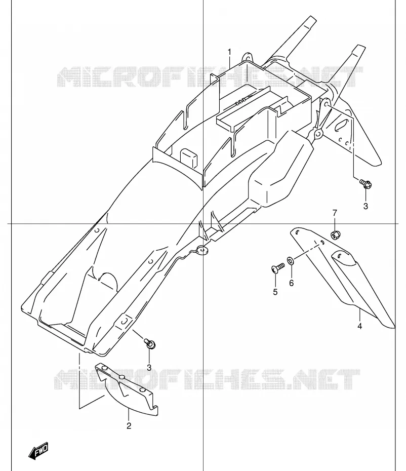 REAR FENDER Suzuki MOTO 1200 BANDIT 2005  GSF1200SZK5(E2)