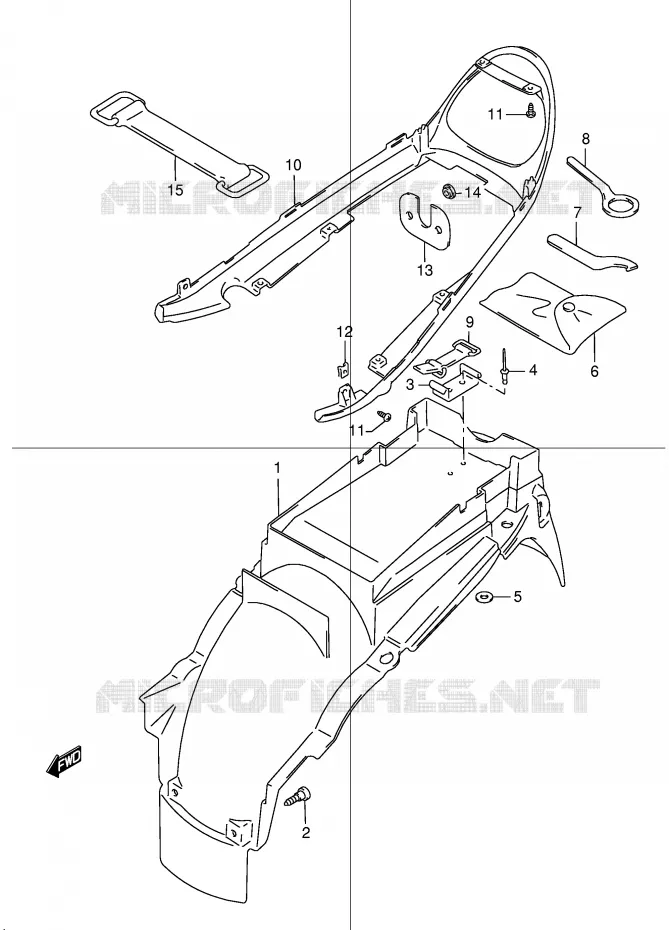 REAR FENDER Suzuki MOTO 1200 GSX 2000  GSX1200Y(E4)