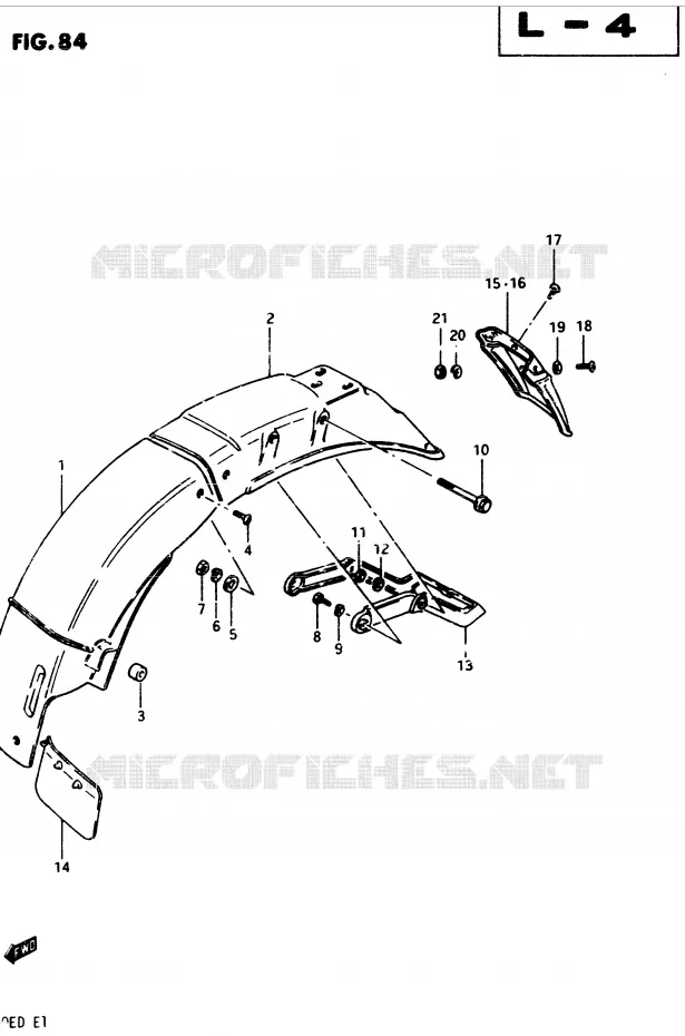 REAR FENDER Suzuki MOTO 250 GSX 1982  GSX250EZ(Z/D)