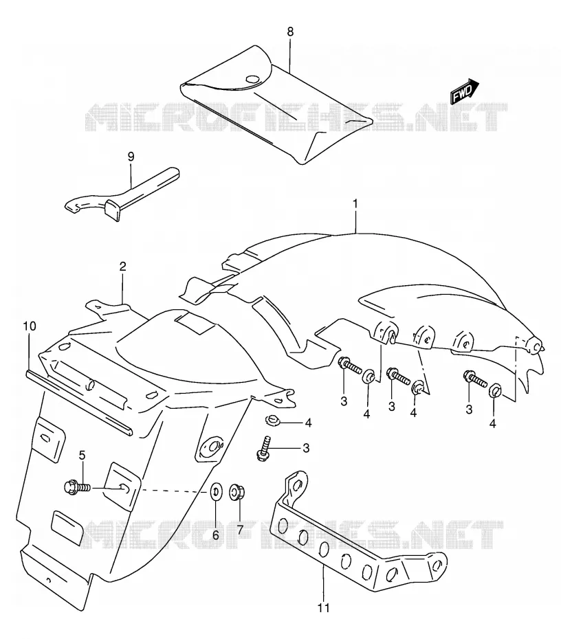 REAR FENDER Suzuki MOTO 250 GSX 1994  GSX250FR(E24)