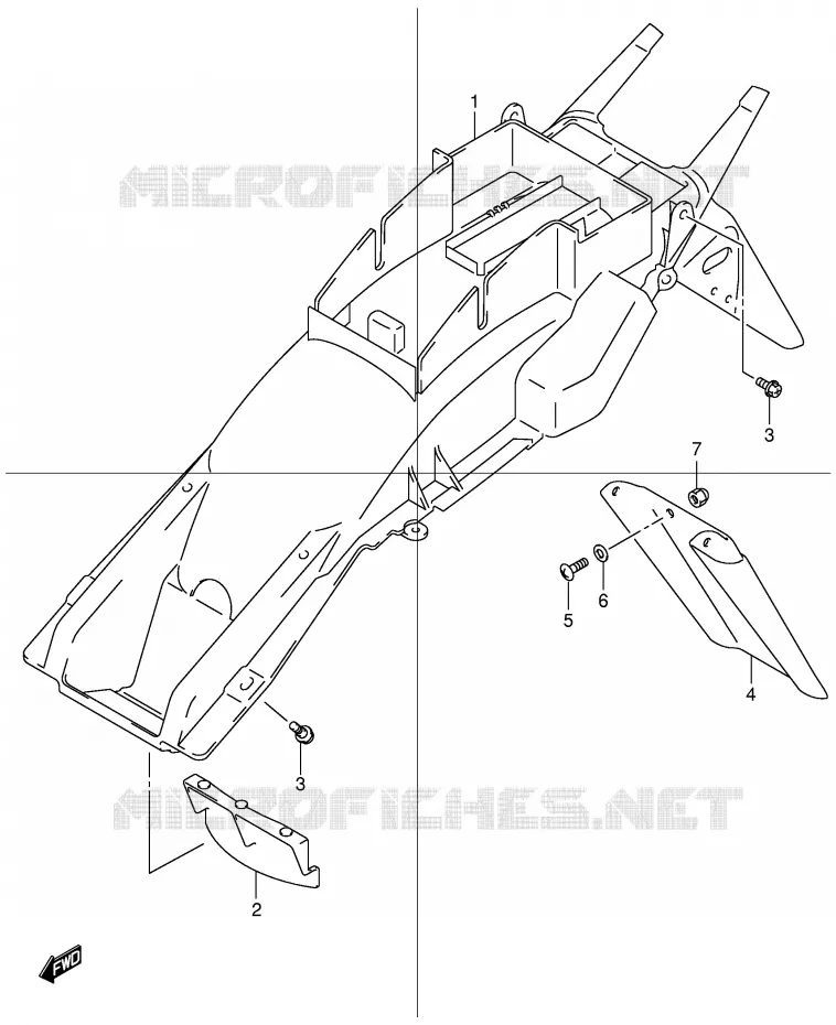 REAR FENDER Suzuki MOTO 600 BANDIT 2001  GSF600K1(E2)