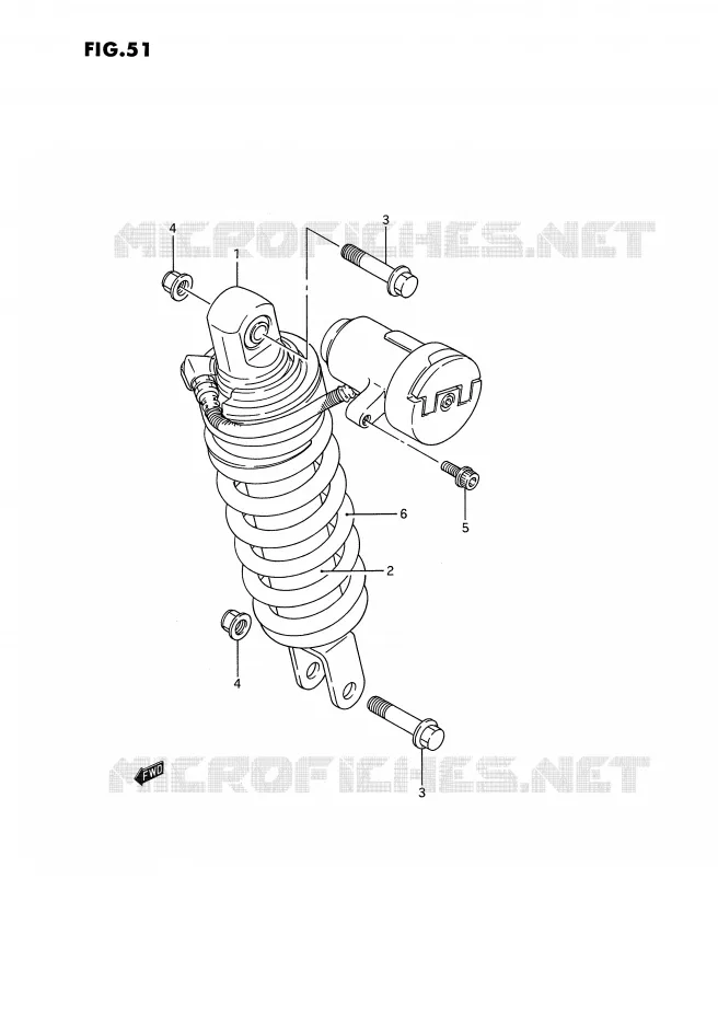 REAR SHOCK ABSORBER (MODEL J) Suzuki MOTO 1100 GSX-F 1988  GSX1100FJ(E2)