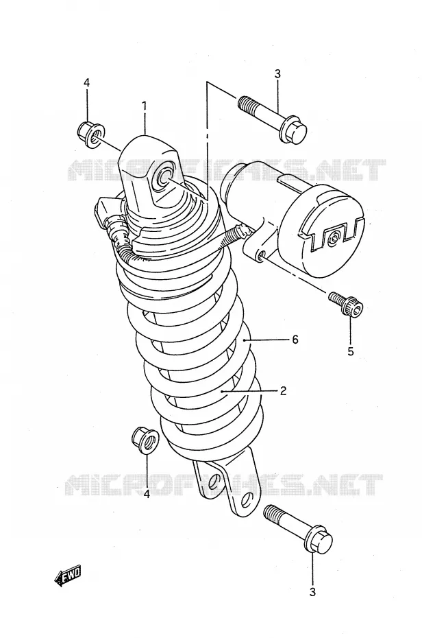 REAR SHOCK ABSORBER (MODEL J) Suzuki MOTO 1100 GSX-F 1991  GSX1100FM(E28)