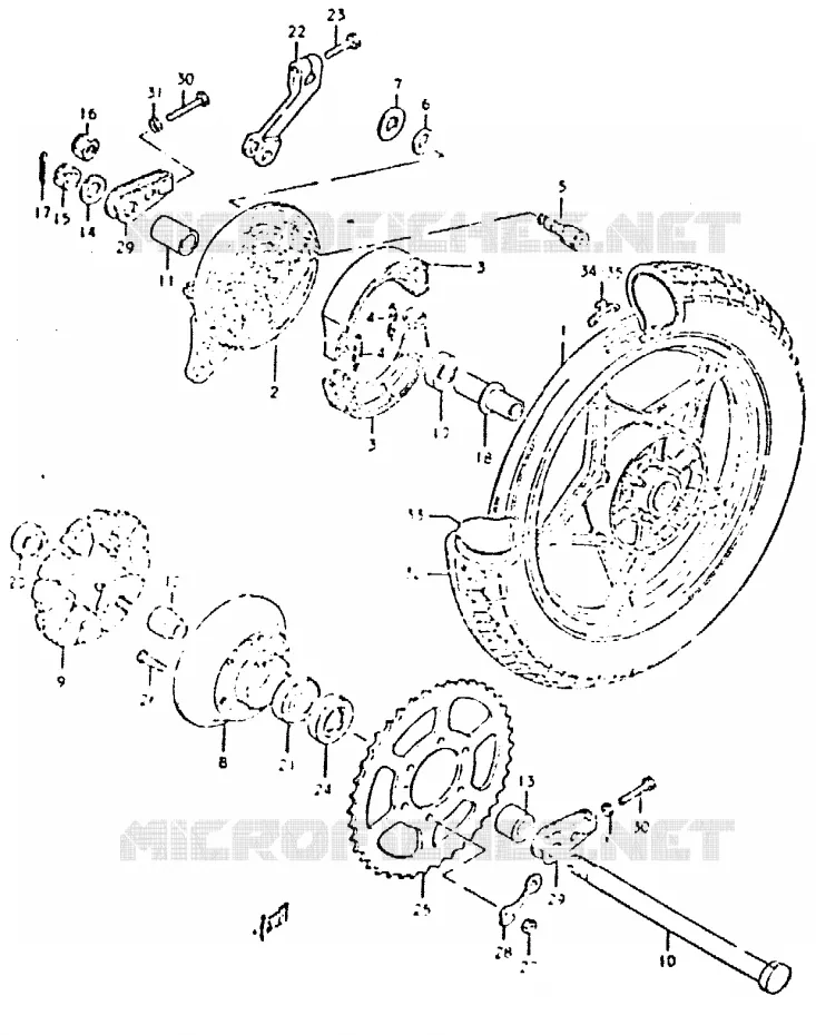 REAR WHEEL Suzuki MOTO 400 GSX 1981  GSX400LX(T/X)