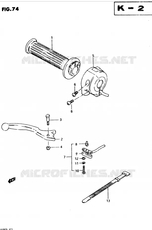 RIGHT SWITCH - HANDGRIP (MODEL Z) Suzuki MOTO 250 GSX 1983  GSX250ESD(Z/D)