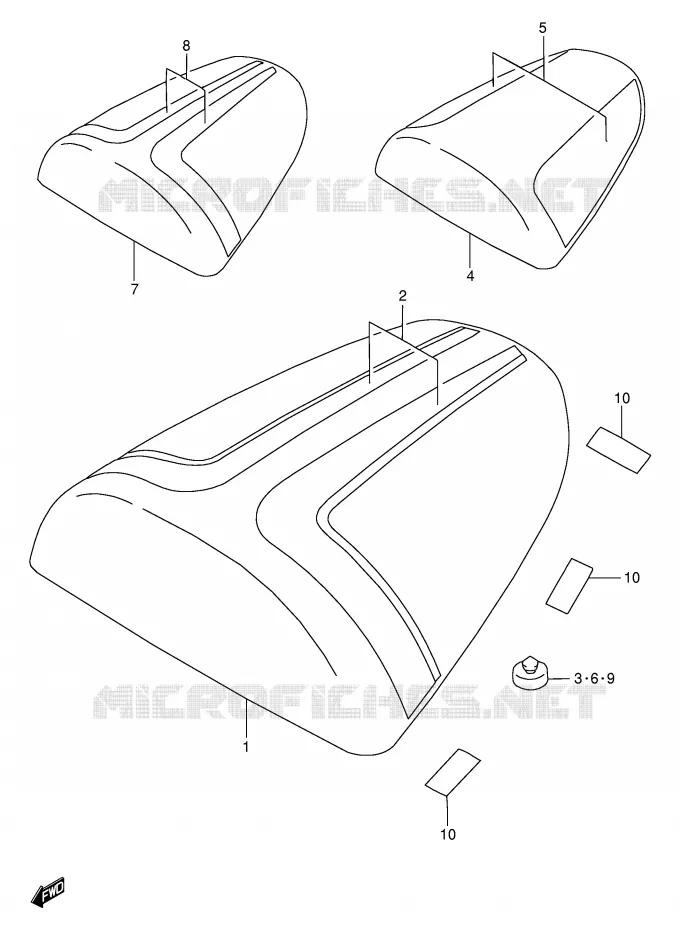 SEAT COWL (MODEL T) Suzuki MOTO 750 GSX-R 1997  GSX-R750V(E2)