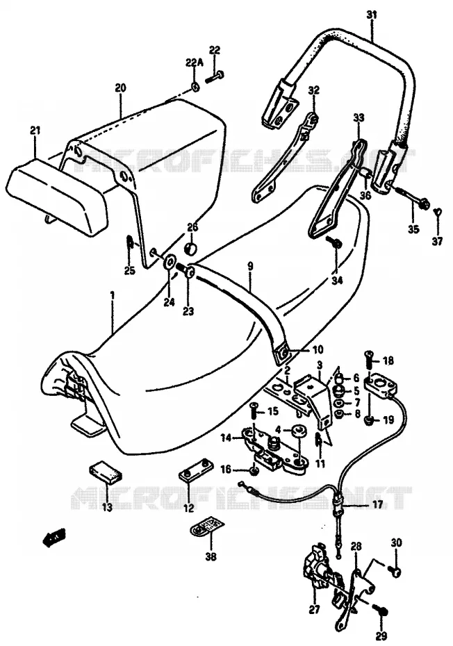 SEAT (MODEL H) Suzuki MOTO 750 GSX-R 1986  GSX-750G(F/G/H) E34