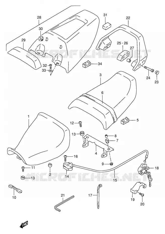 SEAT (MODEL R) Suzuki MOTO 1100 GSX-R 1996  GSX-R1100WT(E2)