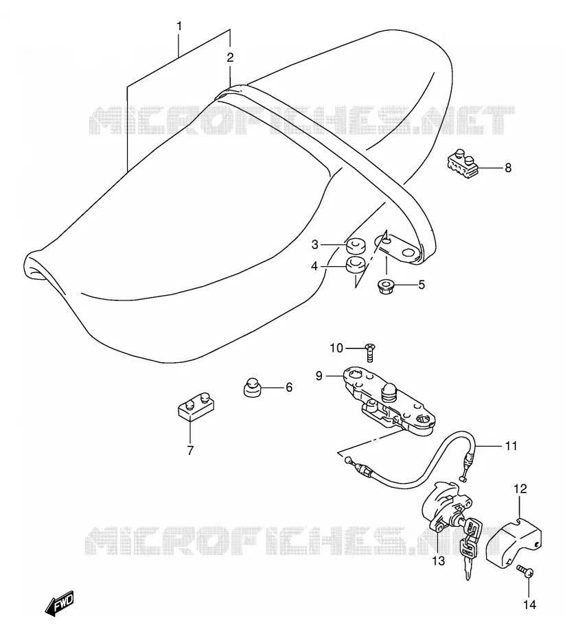 SEAT (MODEL T/V/W/X) Suzuki MOTO 600 BANDIT 1999  GSF600UX(E2)