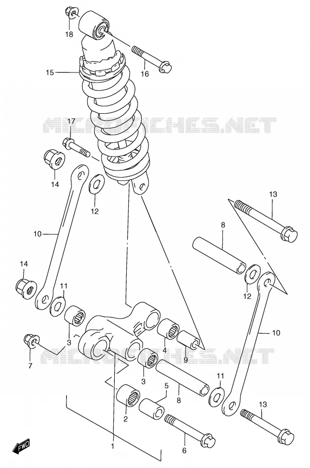 SHOCK ABSORBER LINKAGE (GSF1200SAV/SAW/SAX/SAY) Suzuki MOTO 1200 BANDIT 1998  GSF1200SW(E2)