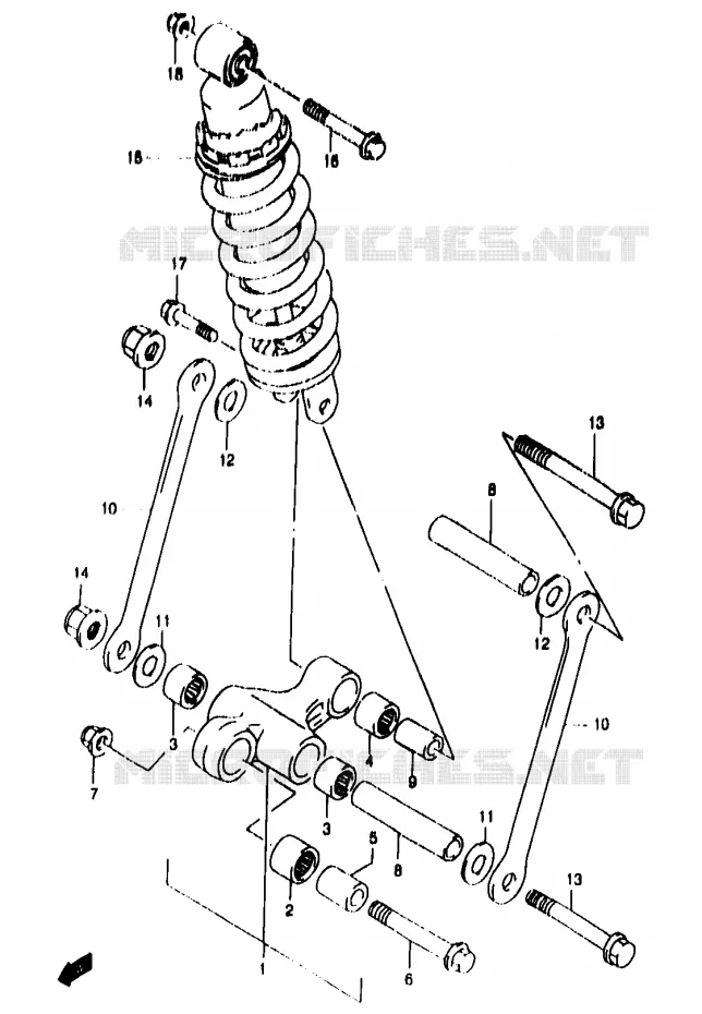 SHOCK ABSORBER LINKAGE (GSF1200SAV/SAW/SAX/SAY) Suzuki MOTO 1200 BANDIT 1998  GSF1200W/GSF1200SW/GSF1200SAW