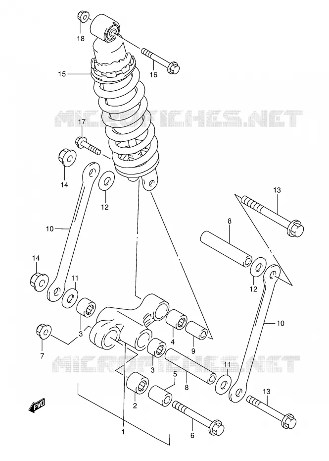 SHOCK ABSORBER LINKAGE (GSF1200SAV) Suzuki MOTO 1200 BANDIT 1996  GSF1200ST(E28)