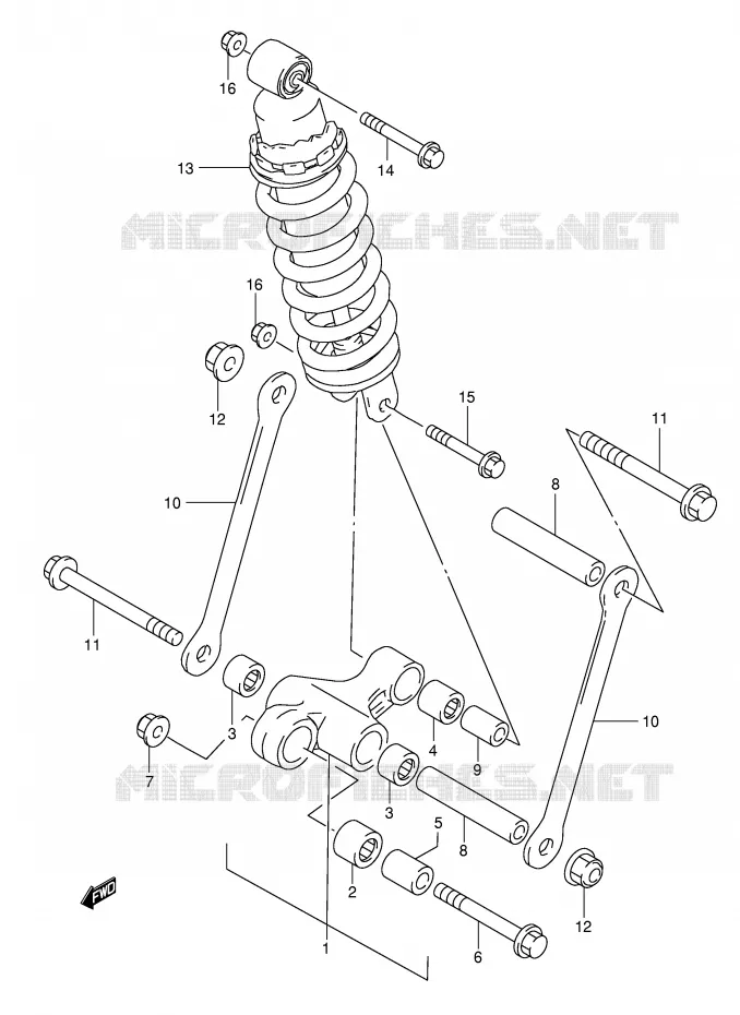 SHOCK ABSORBER LINKAGE (GSF1200ST/SV/SW/SX/SY) Suzuki MOTO 1200 BANDIT 1998  GSF1200SW(E28)