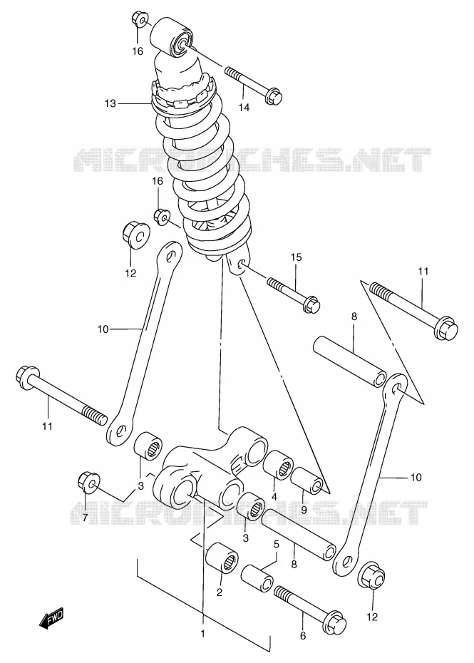 SHOCK ABSORBER LINKAGE (GSF1200T/V/W/X/Y/ST/SV/SW/SX/SY) Suzuki MOTO 1200 BANDIT 2000  GSF1200Y(E2)