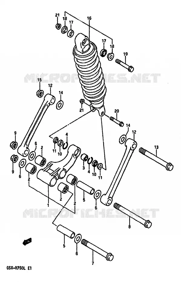 SHOCK ABSORBER LINKAGE (MODEL J/K) Suzuki MOTO 750 GSX-R 1990  GSX-R750L(J/K/L)