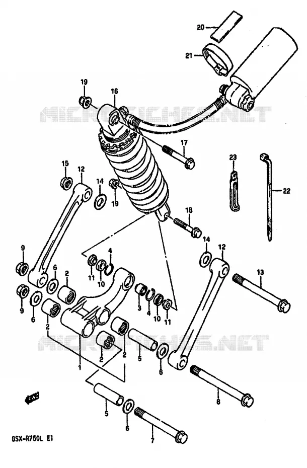 SHOCK ABSORBER LINKAGE (MODEL L) Suzuki MOTO 750 GSX-R 1989  GSX-R750K(K/L/M)