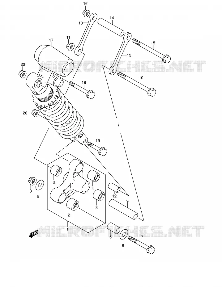 SHOCK ABSORBER LINKAGE Suzuki MOTO 1300 HAYABUSA 2007  GSX1300RZK7(E2)