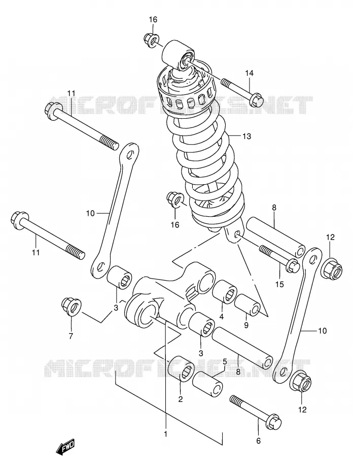 SHOCK ABSORBER LINKAGE Suzuki MOTO 250 GSX 1997  GSX250FV(E24)
