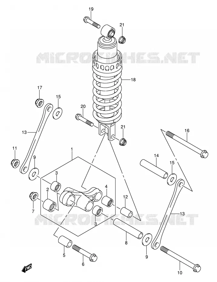 SHOCK ABSORBER LINKAGE Suzuki MOTO 650 BANDIT 2005  GSF650K5(E2)