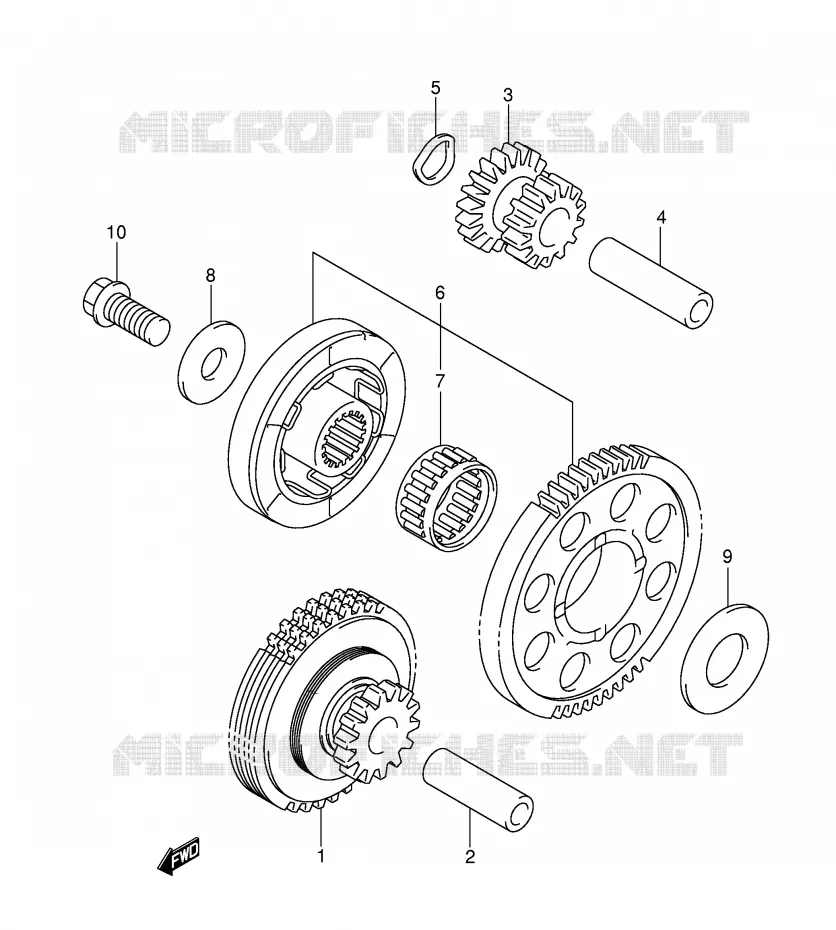 STARTER MOTOR CLUTCH (MODEL K3) Suzuki MOTO 1300 HAYABUSA 2000  GSX1300RY(E2)