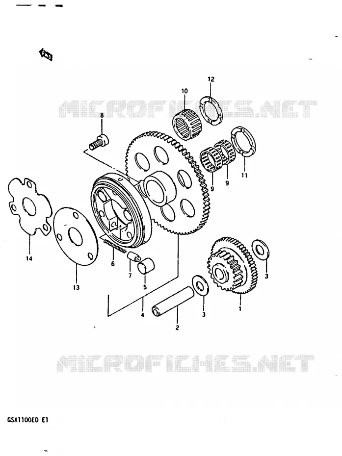 STARTER MOTOR CLUTCH Suzuki MOTO 1100 GSX-E 1983  GSX1100ESD(Z/D)