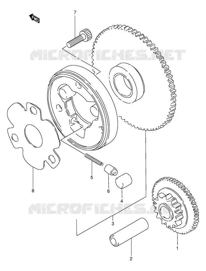 STARTER MOTOR CLUTCH Suzuki MOTO 250 GSX 1996  GSX250FT(E24)