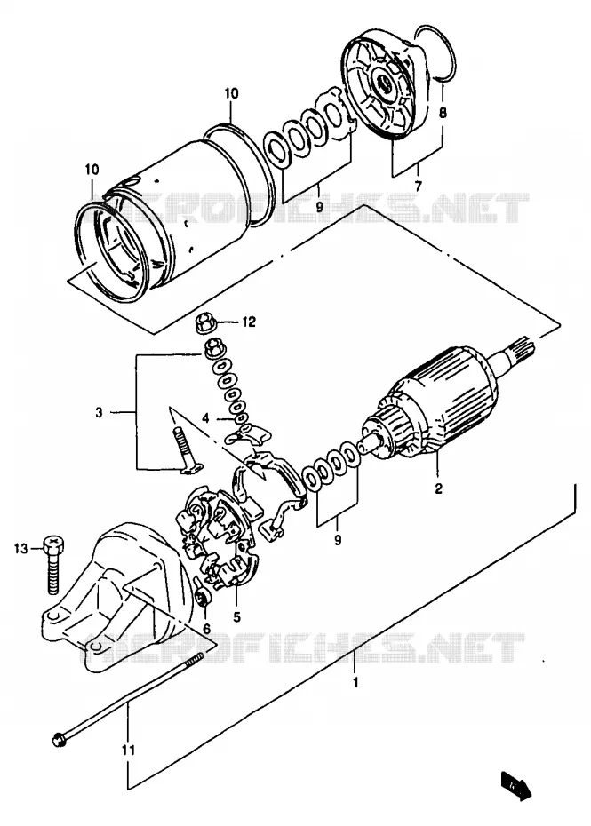 STARTER MOTOR Suzuki MOTO 1200 BANDIT 1998  GSF1200W(T/V/W/X/Y)